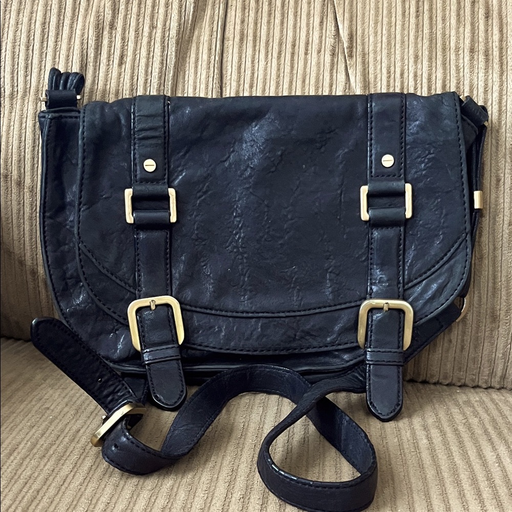 Elegant Black Leather Rachel Zoe Shoulder Bag